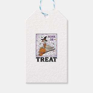 Vintage Honk Or Treat Witch Goose Halloween Shirt_ Gift Tags