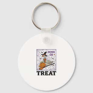 Vintage Honk Or Treat Witch Goose Halloween Shirt_ Keychain