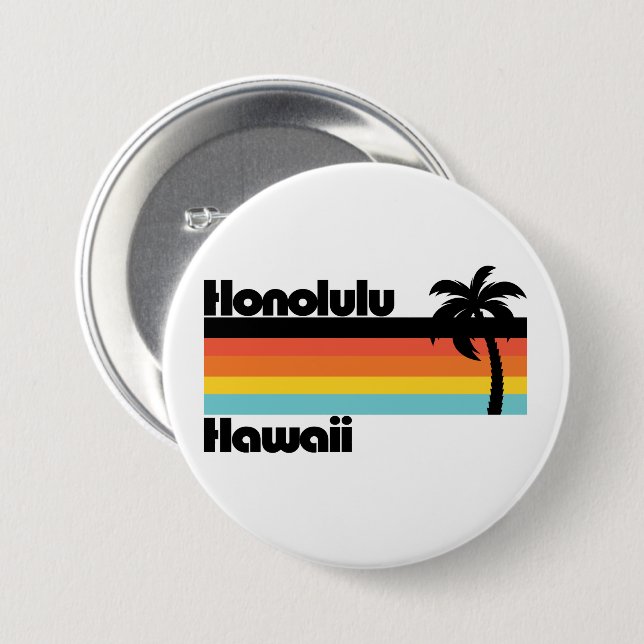 Vintage Honolulu Hawaii 3 Inch Round Button (Front & Back)