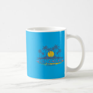 Vintage Honolulu Hawaii Beach Retro Sunset Coffee Mug