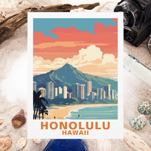 Vintage Honolulu, Hawaii: Travel Postcard
