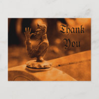 Vintage Hood Ornament Thank You Postcard