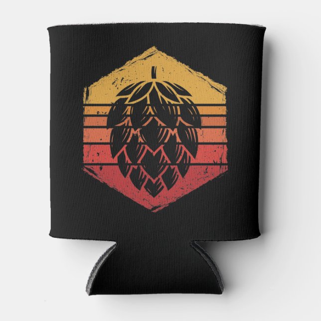 Vintage Hop Leaf Home Brewers Can Cooler (Front)