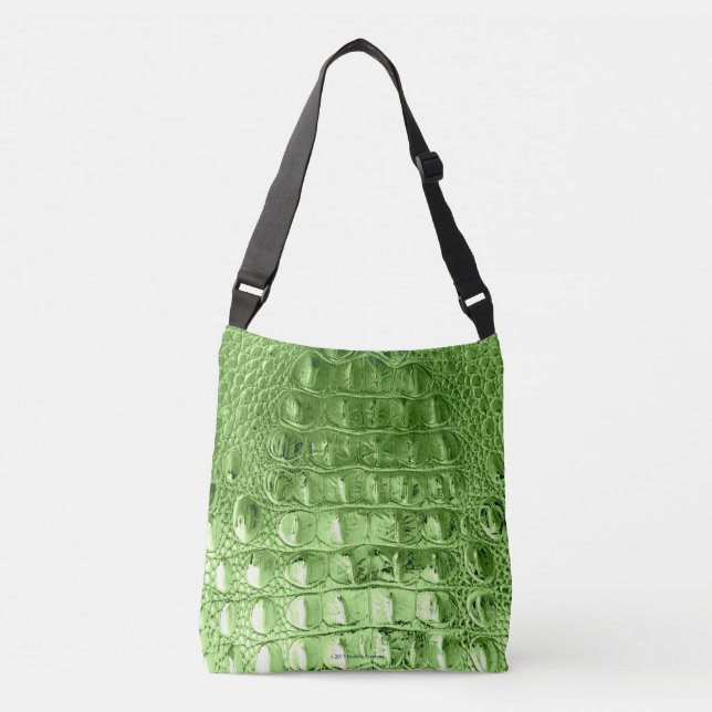 VINTAGE "HORNBACK" ALLIGATOR BAG SPRING GREEN (Front)