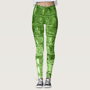 VINTAGE "HORNBACK" ALLIGATOR LEATHER LEAF GREEN LEGGINGS