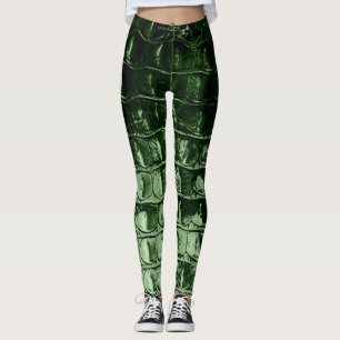 VINTAGE "HORNBACK" ALLIGATOR LEATHER PINE GREEN LEGGINGS