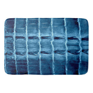 VINTAGE "HORNBACK" ALLIGATOR  LEATHER TURQUOISE BATH MAT