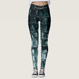 VINTAGE "HORNBACK" ALLIGATOR  TEAL LEGGINGS
