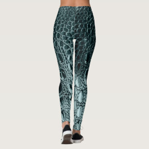 VINTAGE "HORNBACK" ALLIGATOR  TEAL REVISED LEGGINGS