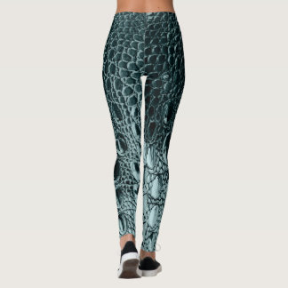 VINTAGE "HORNBACK" ALLIGATOR  TEAL REVISED LEGGINGS