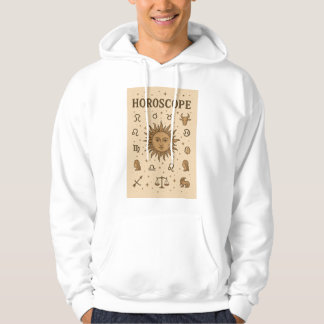 Vintage Horoscope Zodiac Sun Astrology Illustratio Hoodie