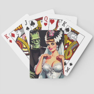 Vintage Horror Bride Playing Cards