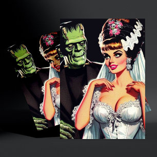 Vintage Horror Bride Postcard