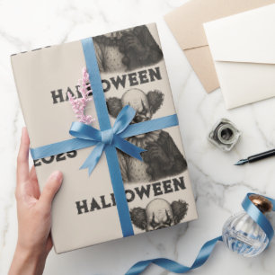 Vintage Horror Carnival Gift Wrap for Halloween