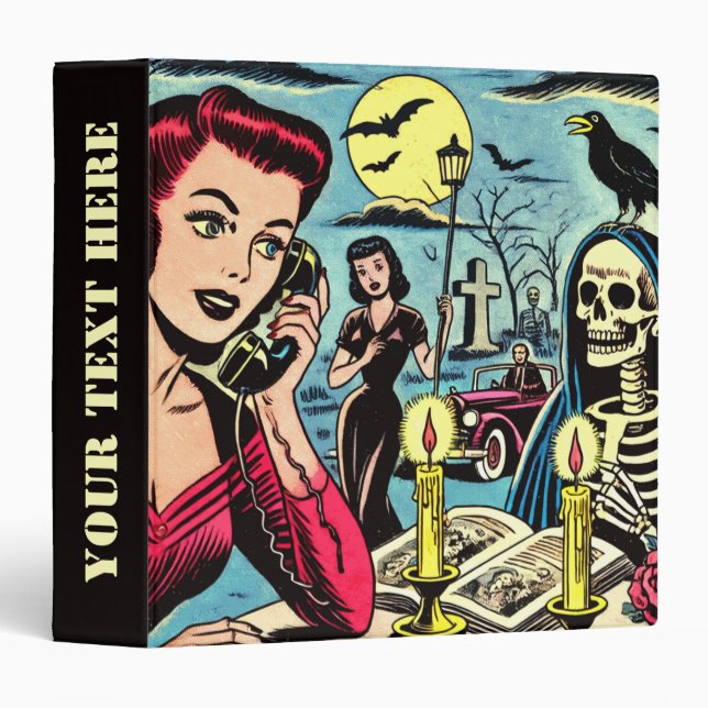 Vintage Horror Comics Illustration Binder (Front/Spine)