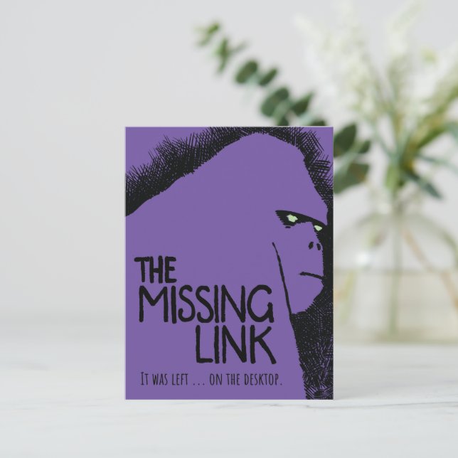 Vintage horror movie poster parody - Missing Link Postcard (Standing Front)