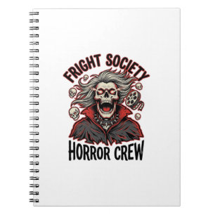 Vintage Horror Shirt Fright Society Skull Design_1 Notebook