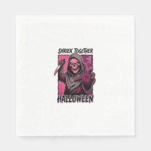 Vintage Horror Shirt with Engraved Slasher Hallowe Napkin