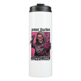 Vintage Horror Shirt with Engraved Slasher Hallowe Thermal Tumbler
