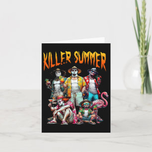 Vintage Horror Summer Vibes Funny Halloween Summer Card
