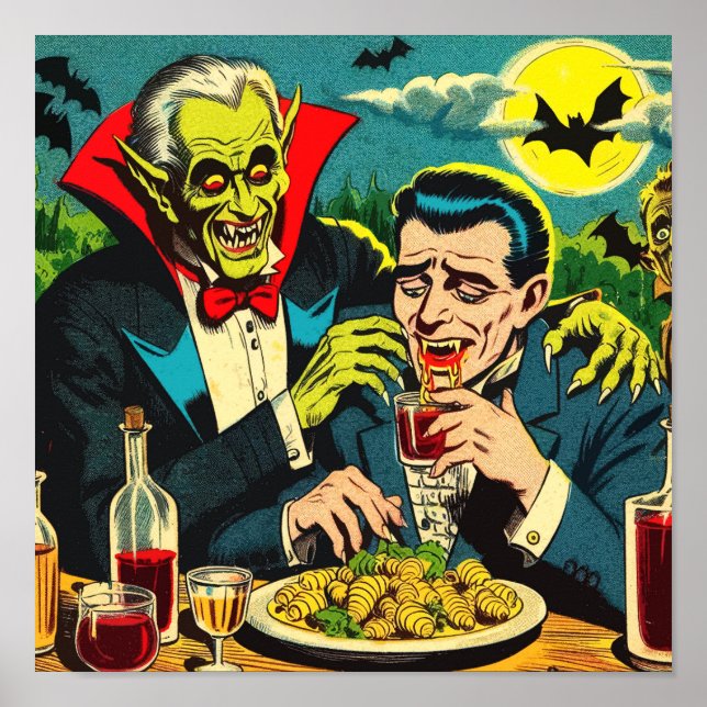 Vintage Horror Vampire Comics Poster (Front)