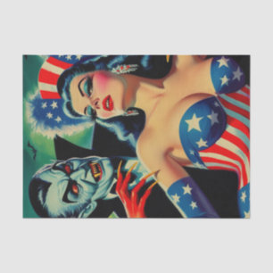 Vintage Horror Vampire Girl Tissue Paper