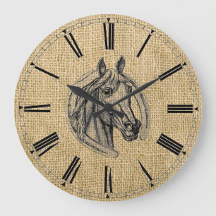 Vintage Horse Cameo Large Clock