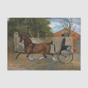 Vintage Horse Carriage Painting Tissue Paper