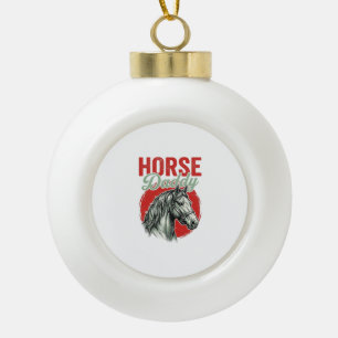 Vintage Horse Daddy Engraving Ceramic Ball Christmas Ornament