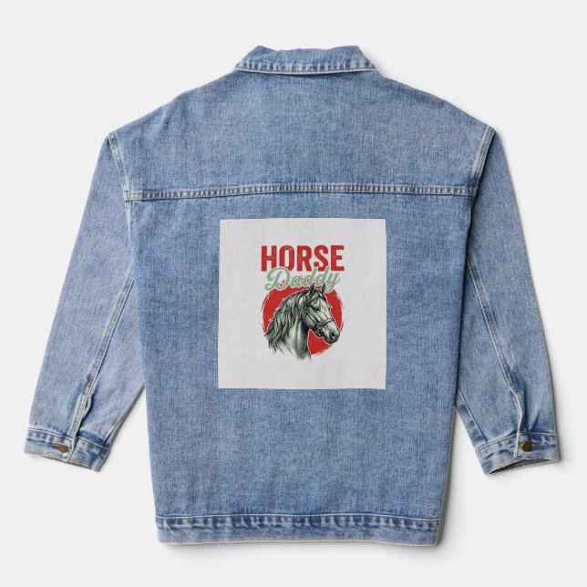 Vintage Horse Daddy Engraving Denim Jacket (Back)