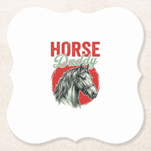 Vintage Horse Daddy Engraving Paper Coaster