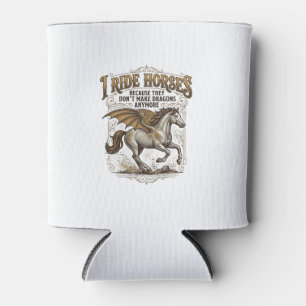 Vintage Horse Dragon Fantasy Rider Shirt Design_1 Can Cooler