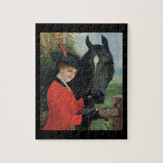 Vintage Horse Equestrian Red Riding Jacket Jigsaw Puzzle