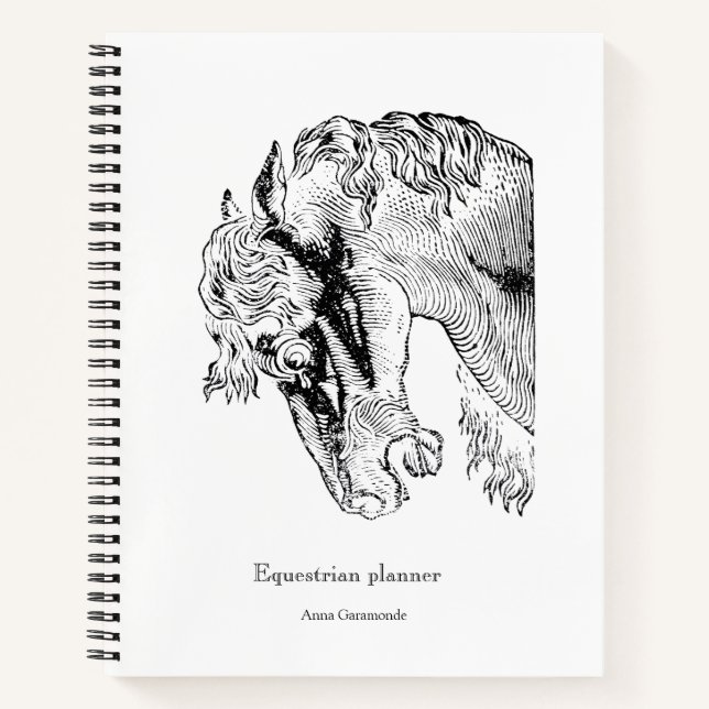 Vintage horse equestrian success personalized notebook (Front)