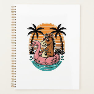 Vintage Horse Flamingo Float Summer Vacation Desig Planner