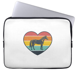 Vintage Horse Heart Sunset Vector Design_1 Laptop Sleeve