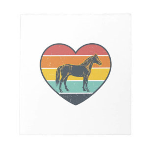 Vintage Horse Heart Sunset Vector Design_1 Notepad