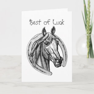 Vintage Horse & Horseshoe Greeting Card