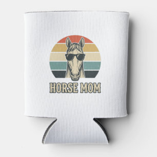 Vintage Horse Mom Engraving Sunglasses Design Can Cooler