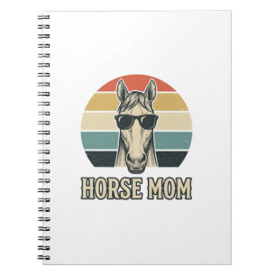 Vintage Horse Mom Engraving Sunglasses Design Notebook