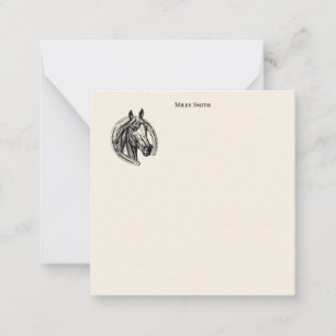 Vintage Horse Monogrammed Note Card