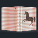 Vintage Horse Plaid Art Personal Notebook Binder<br><div class="desc">This pretty Notebook Binder features my original artwork, consisting of a brown vintage illustrated horse in front of a coordinated plaid pattern in peach and grey tones. On the spine, you may personalize with your own words. This notebook binder would be an excellent way to organize your studies and is...</div>