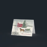 Vintage Horse Pulling Tree Merry Christmas Holiday Card<br><div class="desc">Vintage Horse Pulling Tree Merry Christmas Holiday Card.</div>