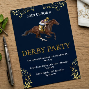 Vintage Horse Racing Derby Party Invitation 2026