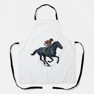 Vintage Horse Racing Jockey Vector Design_1 Apron