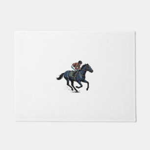 Vintage Horse Racing Jockey Vector Design_1 Doormat