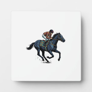Vintage Horse Racing Jockey Vector Design_1 Plaque