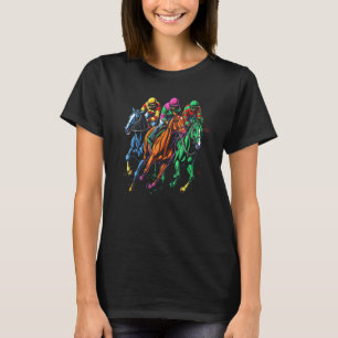 Vintage Horse Racing Painting Horse and Derby T-Shirt