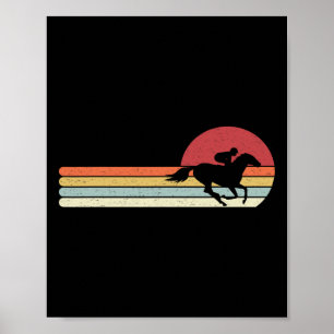 Vintage Horse Racing Retro Style Poster
