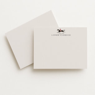Vintage Horse Rider Logo Note Card